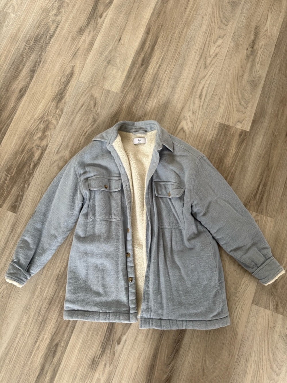 TNA Light Blue Teddy Sherpa-Lined Jacket Size 1